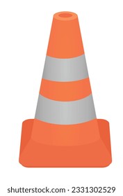 Orange traffic safety cone. vector illustration