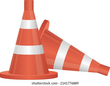 Orange Traffic Sign Funnel Illustrations On Transparent Background