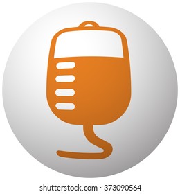 Orange Transfusion icon on sphere isolated on white background