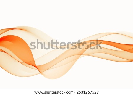 A orange transparent wave stream. Abstract wave background.