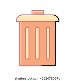 Orange trash bin design. Vector illustration