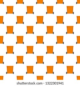 Orange trash can pattern seamless vector repeat for any web design