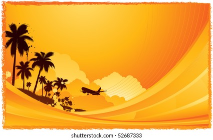 Orange travel background