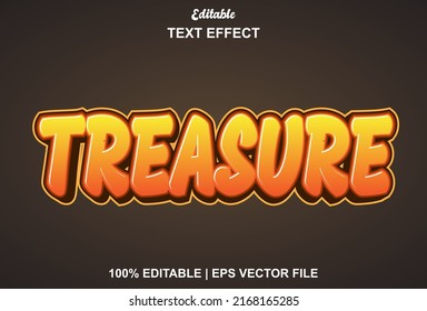 orange treasure text effect editable for promotions and logos.