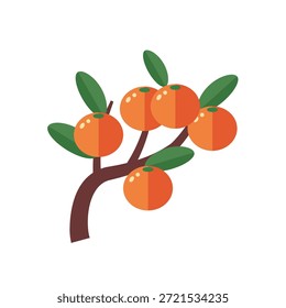 Icono de rama de naranja que simboliza la abundancia, el crecimiento y la fortuna en la cultura del Año Nuevo Lunar.