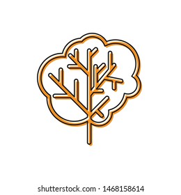 Orange Tree icon isolated on white background. Forest symbol.  Vector Illustration