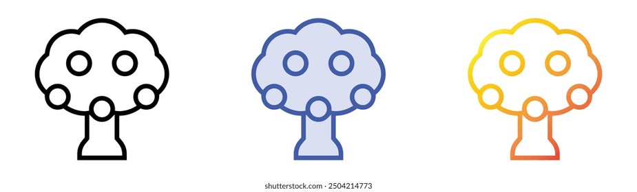 orange tree icon. Linear, Blue Fill and Gradient Style Design Isolated On White Background
