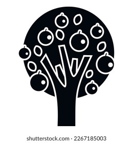 Orange tree icon simple vector. Garden plant. Different bloom