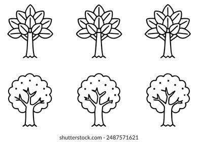 Orange Tree line art design concept