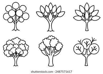 Orange Tree line art foliage pattern