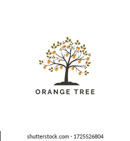 Orange Tree Logo Illustration Garden Organic Stock Vector (Royalty Free ...