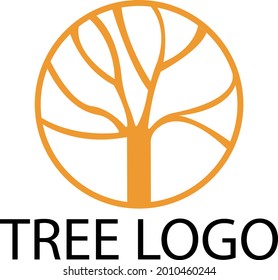 orange tree logo on white background nature and environment concept