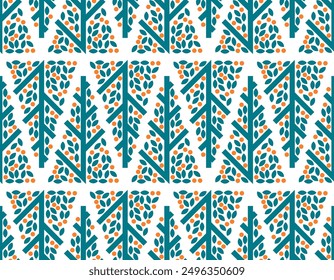 Orange tree pattern seamless. Tangerine tree background