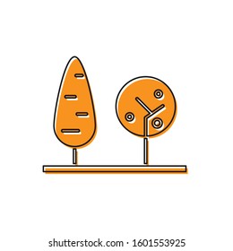 Orange Trees icon isolated on white background. Forest symbol.  Vector Illustration