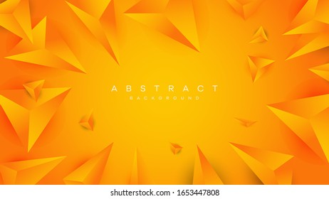 Orange triangle 3d abstract background. vector background. Eps10