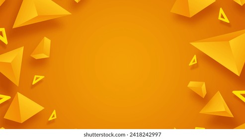 Orange triangle background 3d design vector design in eps 10
