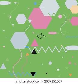 Orange Triangle Black Shadows Modern Hipster Background. Pink Zigzag Pastel Chaos Grey Geometrical Art Illustration. Polygon Silver Calm Ornamental Fabrics. Oval Blue Lines Green Vector Background.