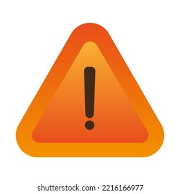 orange triangle exclamation mark. Attention sign. Alert message. Vector illustration. stock image. 