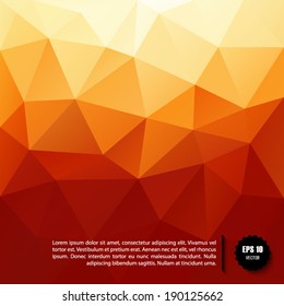 Orange triangle geometric pattern for mosaic banner design. 