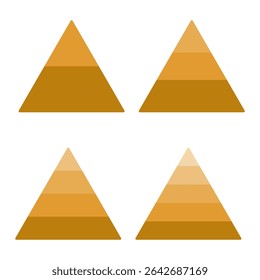 Orange triangle mountains. Geometric peak shapes. Angular hill vector. Desert landscape design.