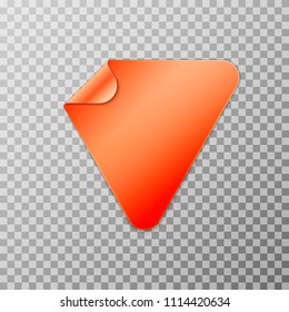 Orange triangle peel off paper sticker