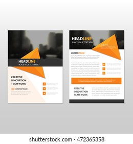 Orange Triangle Vector annual report Leaflet Brochure Flyer template design, book cover layout design, abstract business presentation template, a4 size design