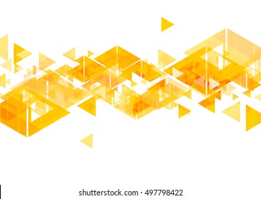 Orange triangles abstract geometric design. Vector bright background