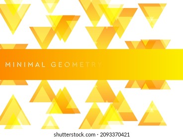 Orange triangles abstract tech geometric minimal background. Vector design