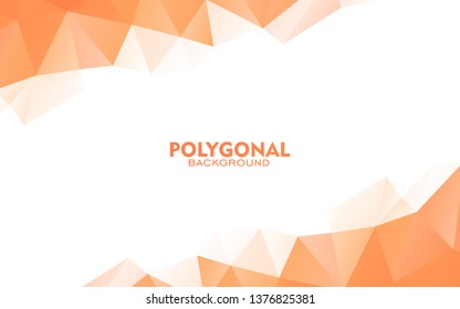 Orange triangles background. Abstract polygonal illustration. Vector geometric image.