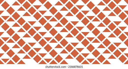 Orange triangles create a repeating seamless pattern. Vector simple triangles in a pattern for interior design and print.