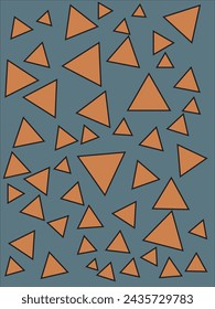 Triángulos De Naranja Patrón Sin Costura Sobre Fondo Azul