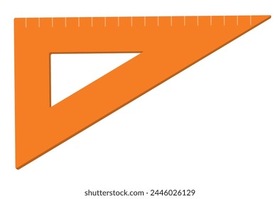 orange triangular ruler vector illustration