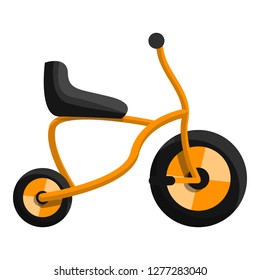 Orange tricycle icon. Cartoon of orange tricycle vector icon for web design isolated on white background