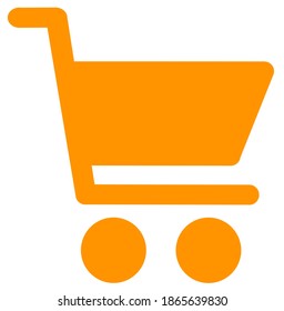 Vector de icono del Trole Naranja. Icono del carro de la compra en fondo blanco.