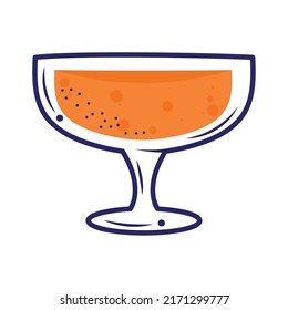 orange tropical cocktail cup icon