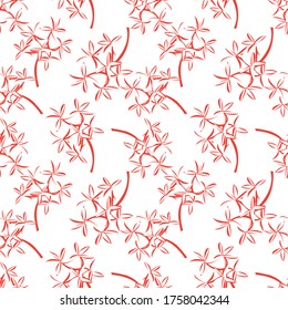 Orange Tropical Leaf botanical seamless pattern background suitable for fashion prints, graphics, backgrounds and crafts