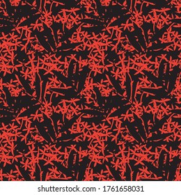 Orange Tropical Leaf botanical seamless pattern background suitable for fashion prints, graphics, backgrounds and crafts