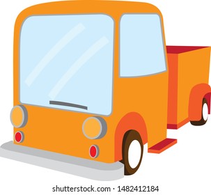 Orange truck cartoon vector 