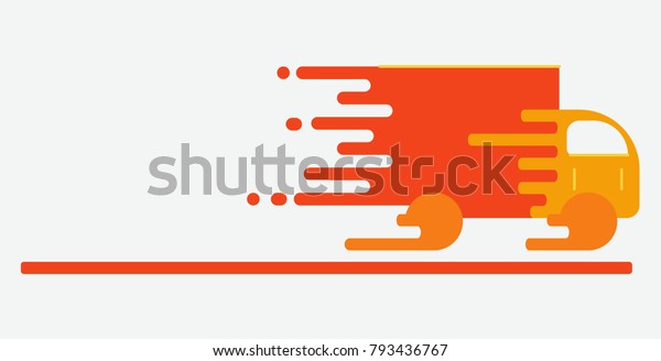 Orange truck icon, car.\
Mail transport.