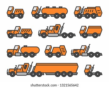 Orange trucks set