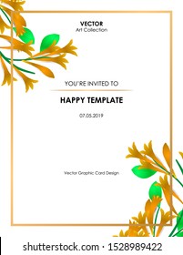Orange Trumpet Flower Banner Card template, Vector illustration design element
