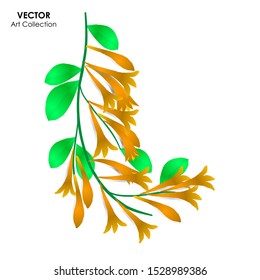 Orange Trumpet Flower Isolate, Vector illustration design element