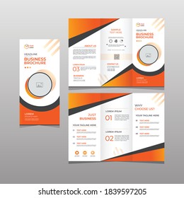 Orange Try Fold Corporate Flyer Template Stock Vector (Royalty Free ...