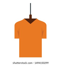 Orange tshirt icon. Flat illustration of orange tshirt vector icon for web design