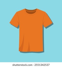 Orange tshirt isolated. T shirt icon design flat vector illustration.