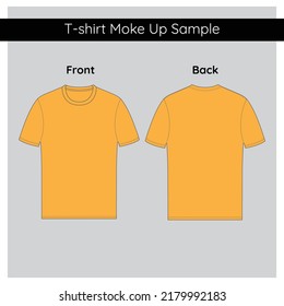 orange t-shirt moke up template illustration vector art