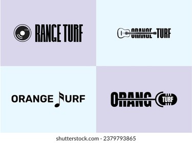 Orange turf logo, music logo, pictogram, guitar logo