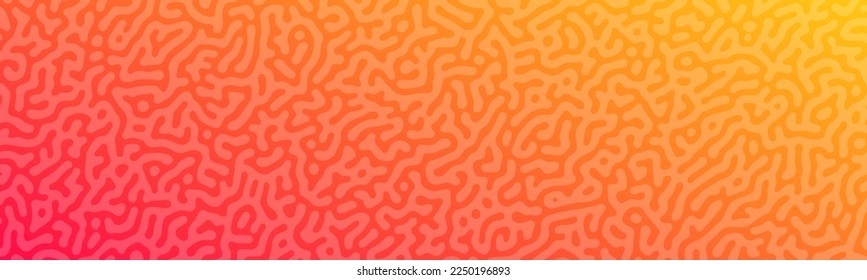 Orange Turing reaction gradient background  Abstract diffusion pattern and chaotic shapes  Vector illustration