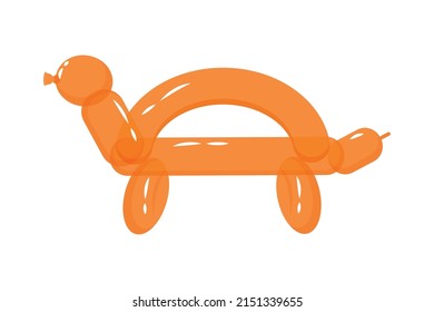 orange turtle balloon on white background