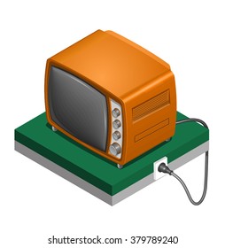 Orange tv. Isometric vector